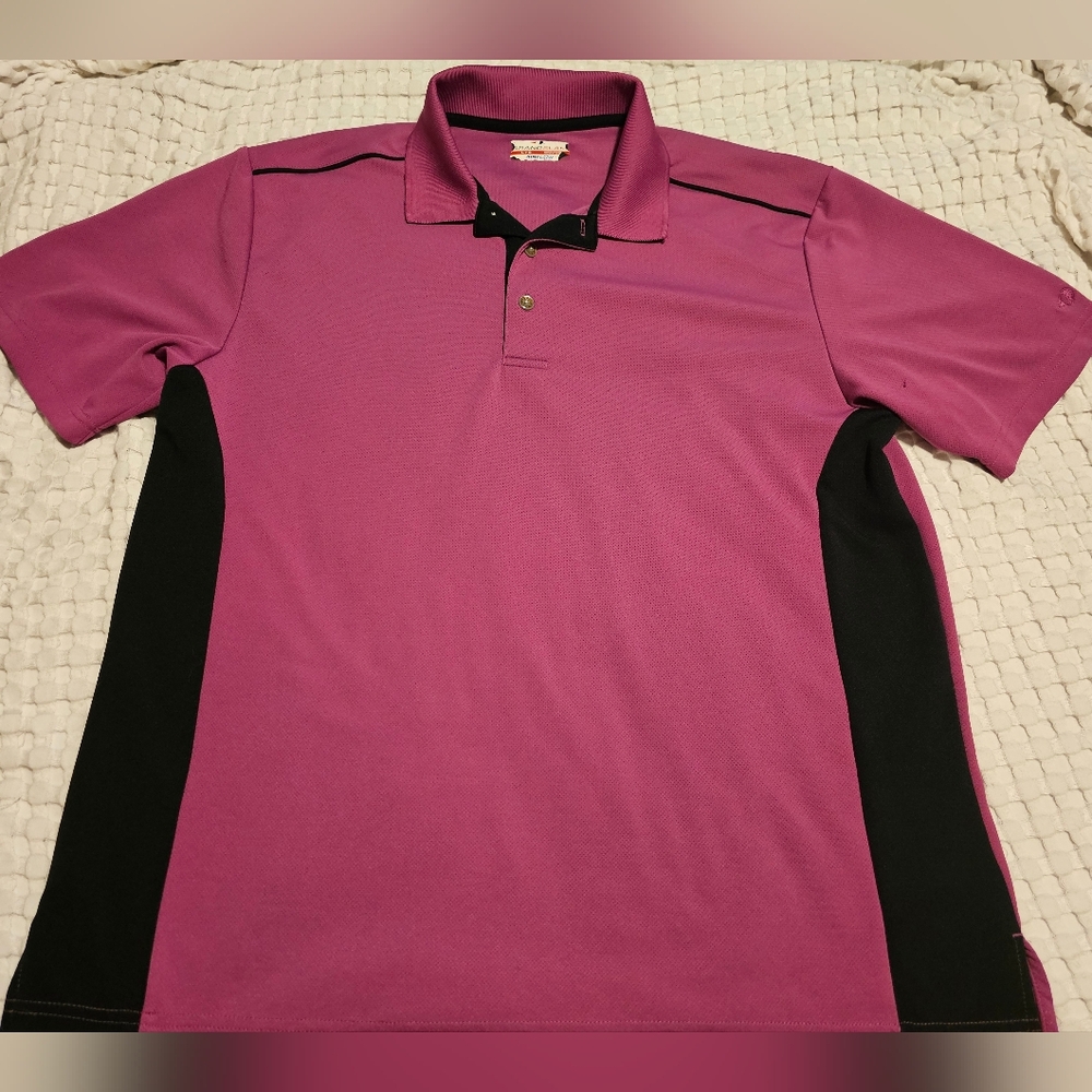 Grand Slam Men's Polo in Magenta and Black